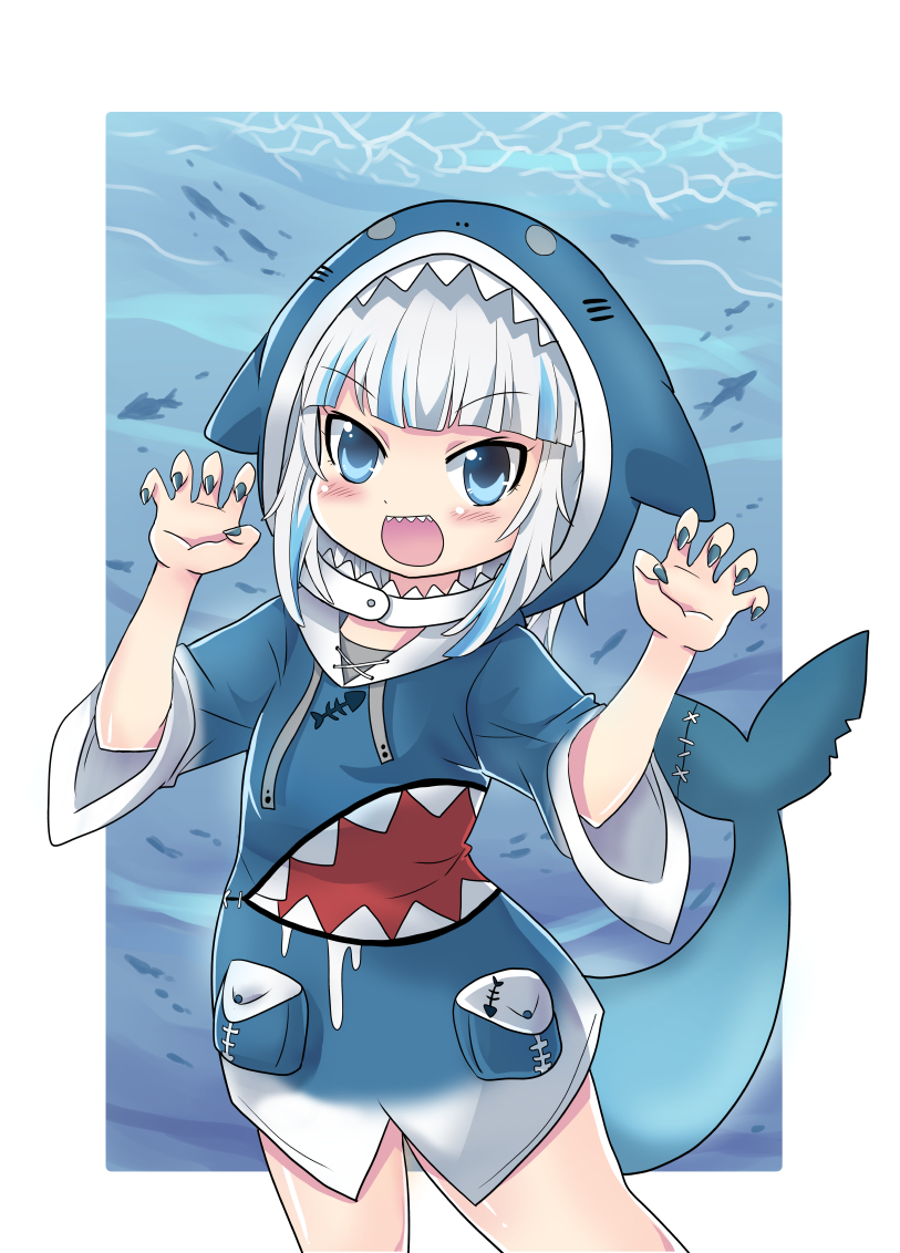 gawr gura (hololive and 1 more) drawn by colonel_aki