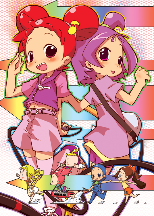 harukaze doremi, segawa onpu, fujiwara hazuki, senoo aiko, makihatayama hana, and 1 more (ojamajo doremi) drawn by namabanana