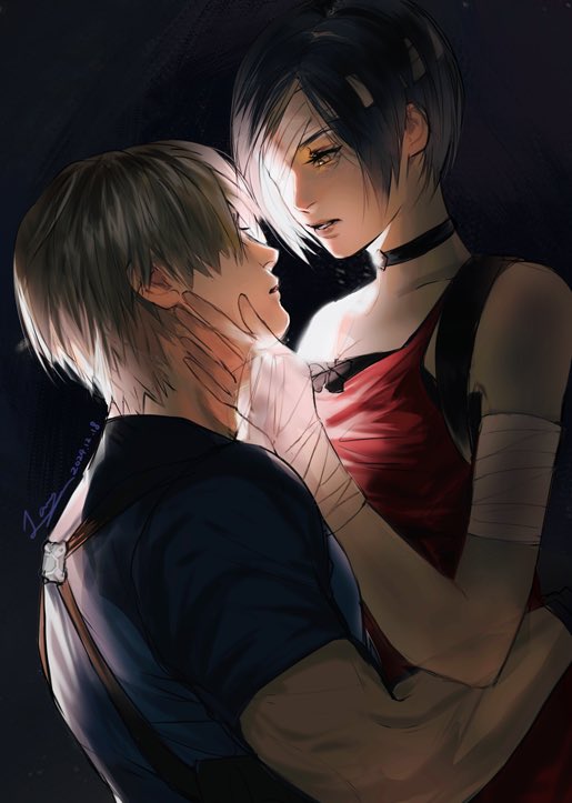 leon s. kennedy and ada wong (resident evil and 1 more) drawn by meow_(cindy738)