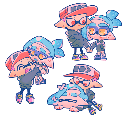 inkling player character and inkling boy (splatoon and 1 more) drawn by ..._(331608)
