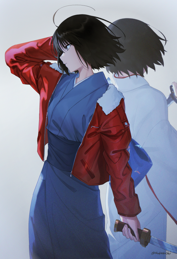 ryougi shiki and void shiki (kara no kyoukai) drawn by okakasushi