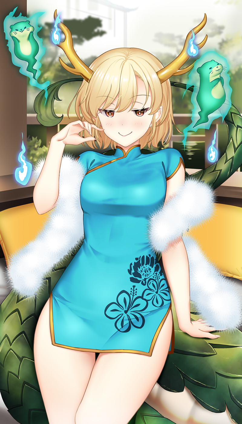 kicchou yachie and otter spirit (touhou) drawn by hataraki_kuma