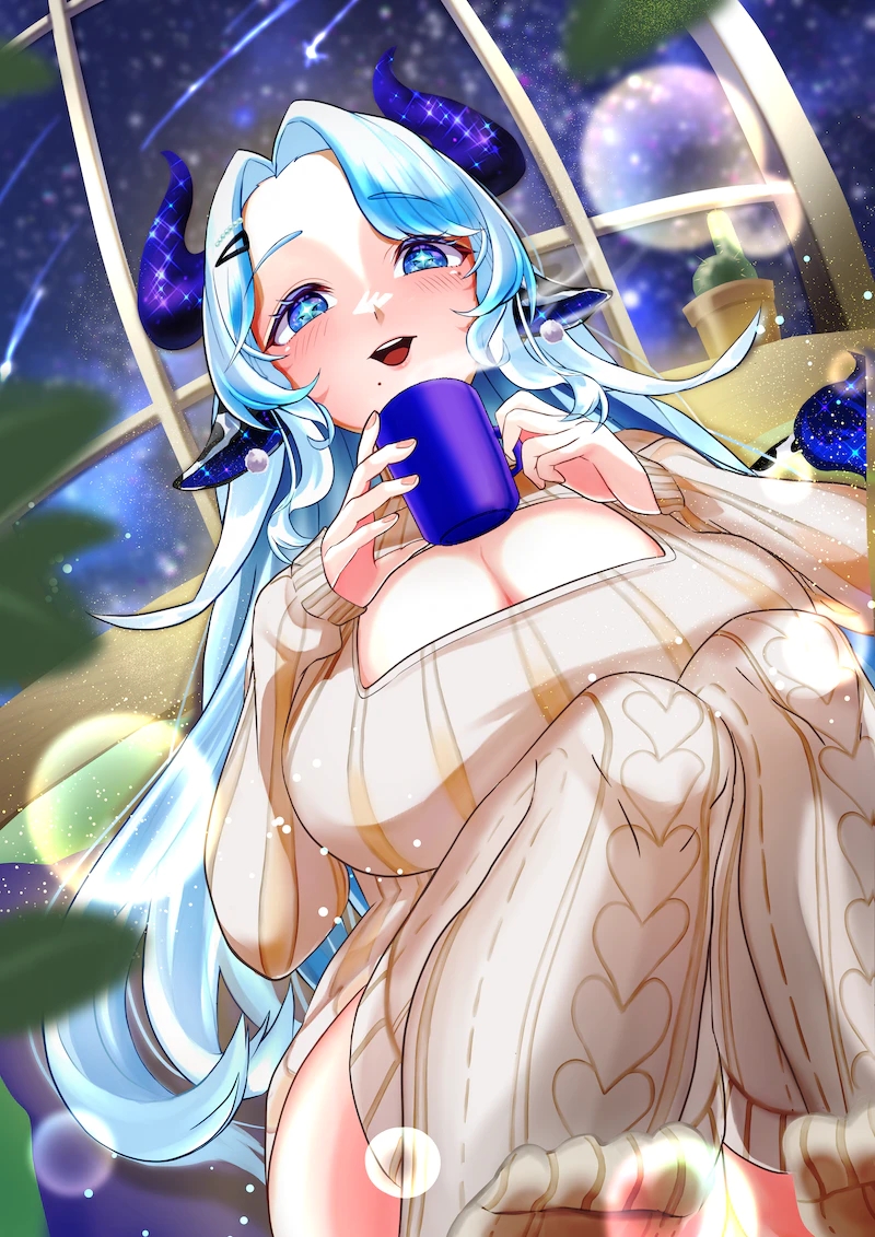 miilkywayz (indie virtual youtuber) drawn by akimoto8