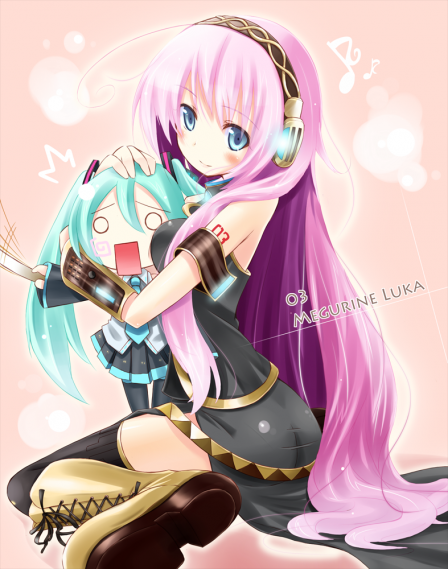 hatsune miku, megurine luka, and hachune miku (vocaloid) drawn by komone_ushio