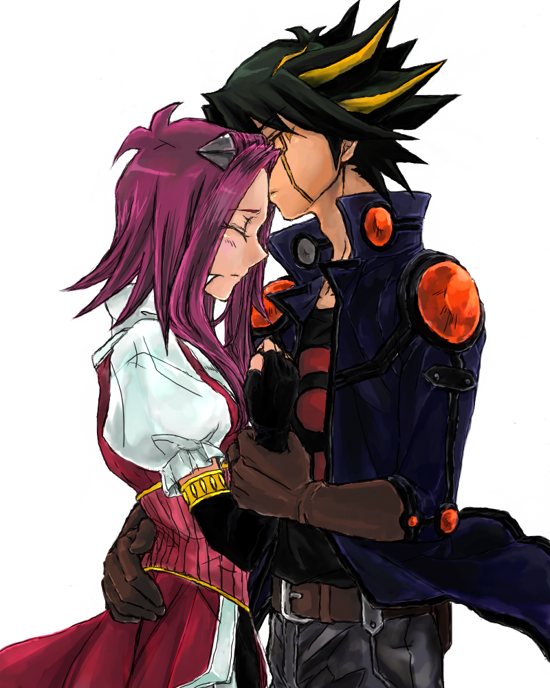 fudo yusei and izayoi aki (yu-gi-oh! and 1 more) drawn by nashiiti