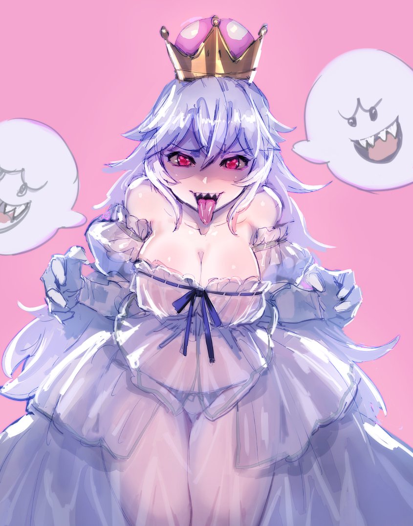princess king boo and boo (mario and 2 more) drawn by bow_(bhp)