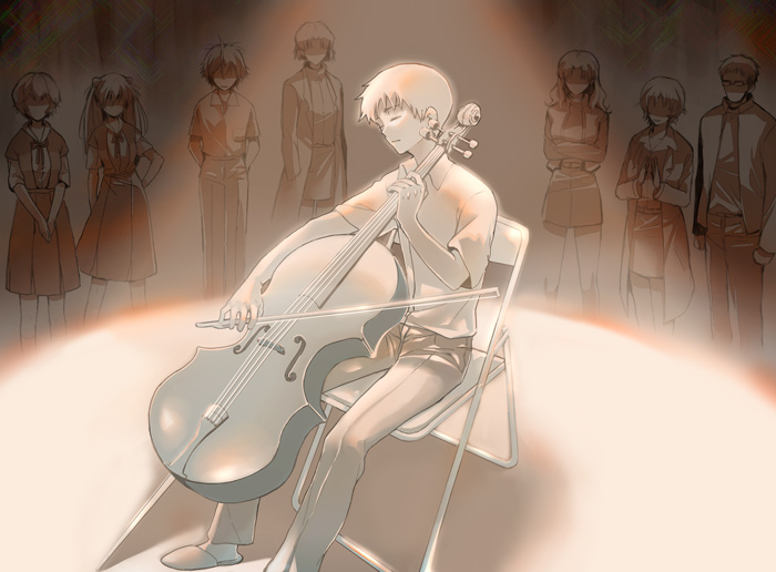 souryuu asuka langley, ayanami rei, ikari shinji, nagisa kaworu, katsuragi misato, and 3 more (neon genesis evangelion) drawn by fushitasu