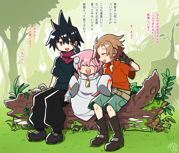 alba, ruki, and ross (sen'yuu.) drawn by ryokoubato