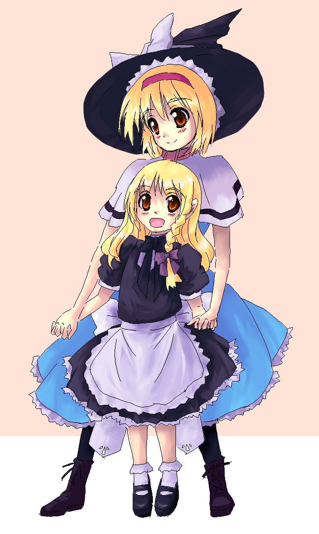 kirisame marisa and alice margatroid (touhou) drawn by kuuji