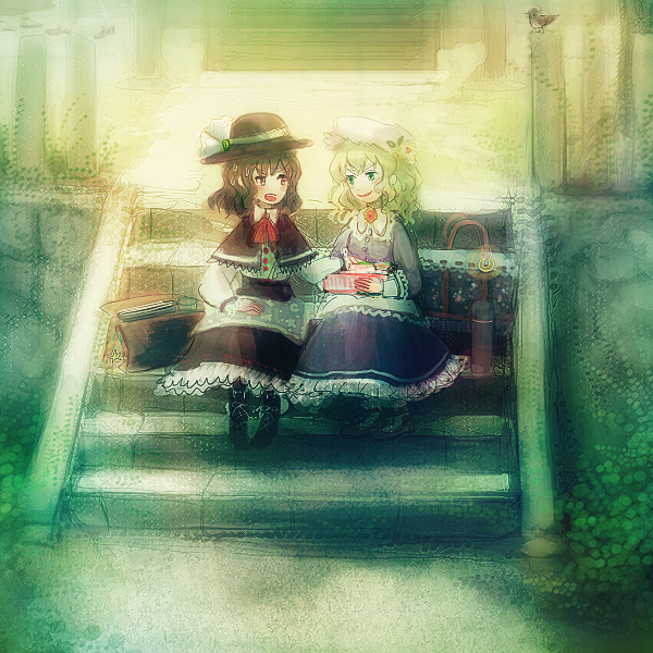 usami renko and maribel hearn (touhou) drawn by katari