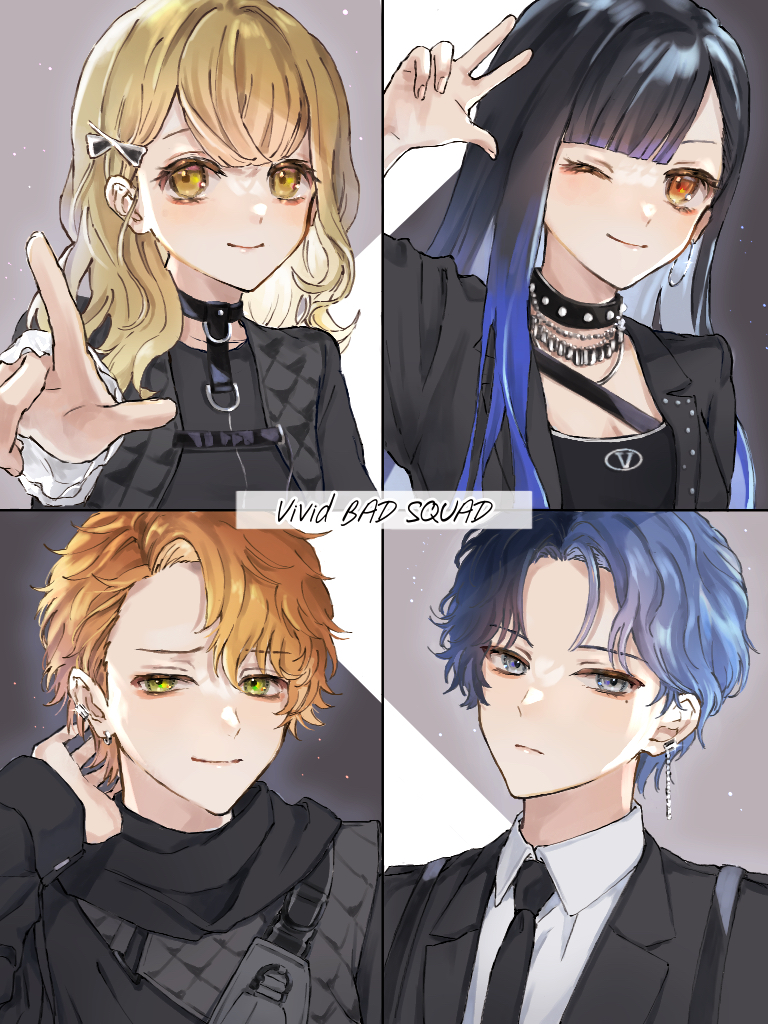 shinonome akito, shiraishi an, aoyagi touya, and azusawa kohane (project sekai and 1 more) drawn by mikeimikei