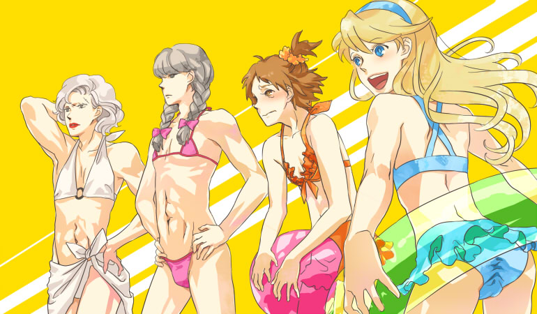 narukami yu, hanamura yousuke, tatsumi kanji, and kuma (persona and 1 more) drawn by mihara_(081mhrs)