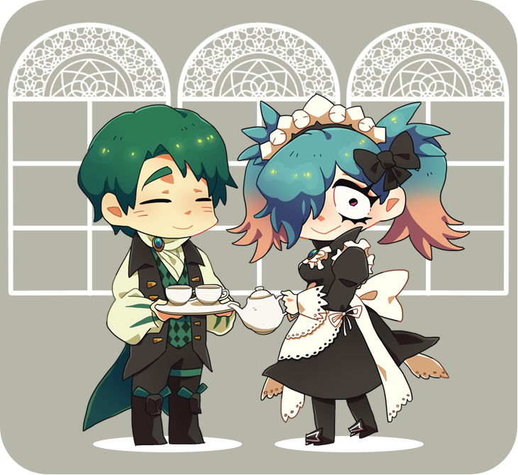 peri and oscar (fire emblem and 2 more) drawn by bowsow