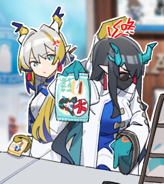 shu and dusk (arknights and 1 more) drawn by mochusama