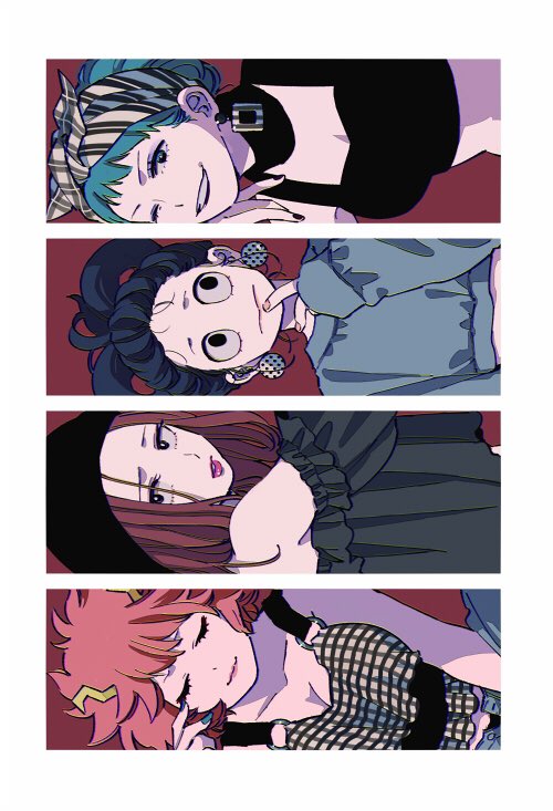 uraraka ochaco, asui tsuyu, ashido mina, and ms. joke (boku no hero academia) drawn by z8koo