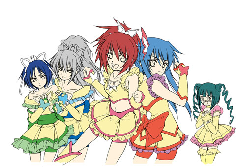 cure dream, cure aqua, cure lemonade, cure mint, cure rouge, and 5 more (precure and 2 more) drawn by urutsu_sahari
