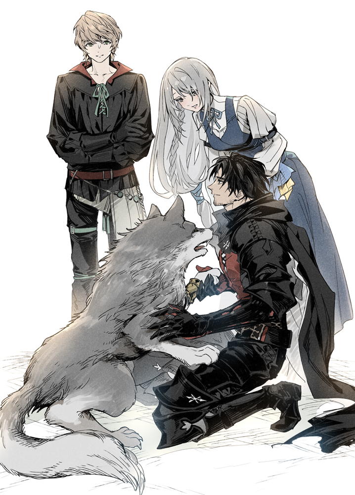 clive rosfield, jill warrick, joshua rosfield, and torgal (final fantasy and 1 more) drawn by izumi_(nagashi)