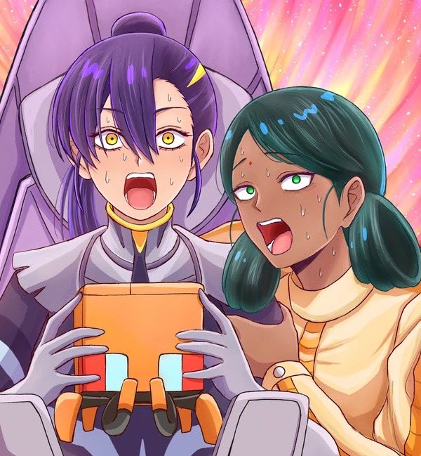 nyaan, conch, lalah sune, and gfred (gundam and 1 more) drawn by miyabidai