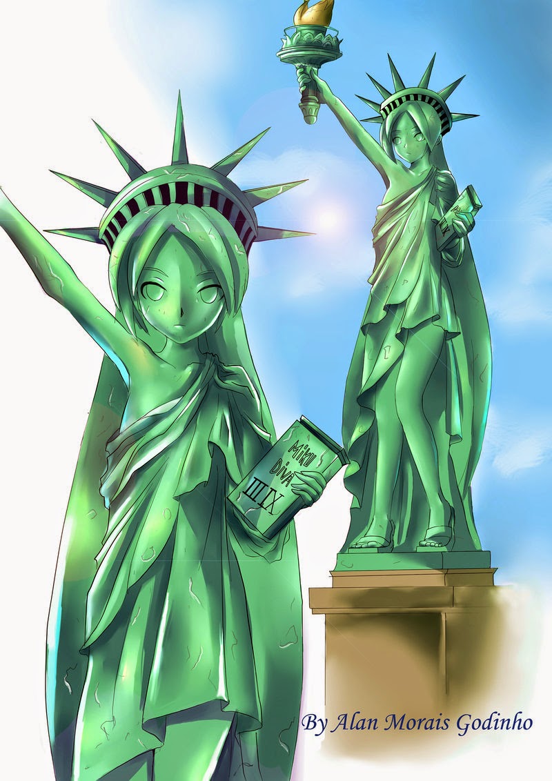 hatsune miku (vocaloid and 1 more) drawn by darkhirkey