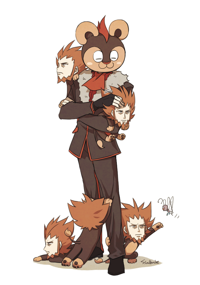 butterfree, lysandre, and litleo (pokemon and 1 more) drawn by ssalbulre