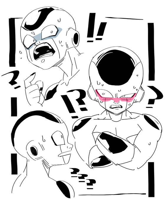 frieza and final form frieza (dragon ball and 1 more) drawn by kokusoji