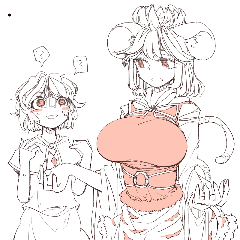 nazrin and toramaru shou (touhou) drawn by toriga_naku