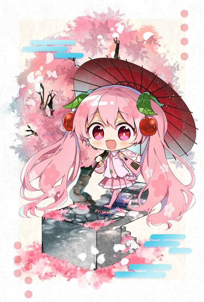 hatsune miku and sakura miku (vocaloid) drawn by juuya_tsugumi