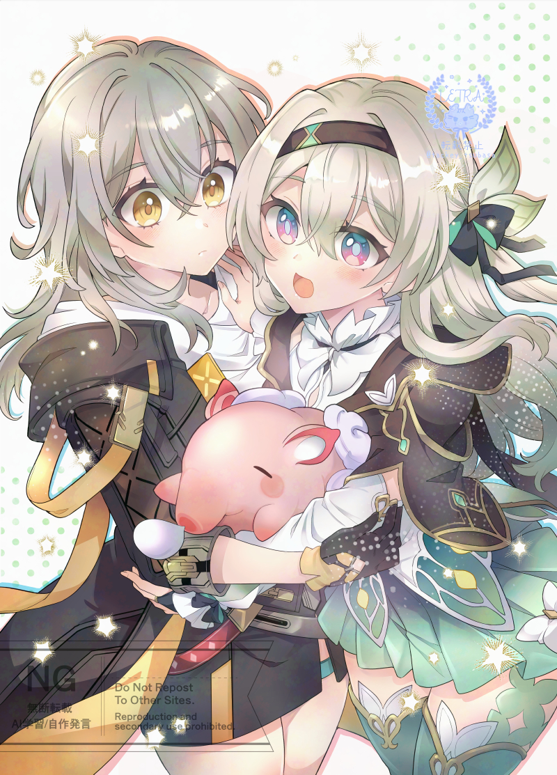 trailblazer, firefly, stelle, and tuskpir (honkai and 1 more) drawn by takitarou