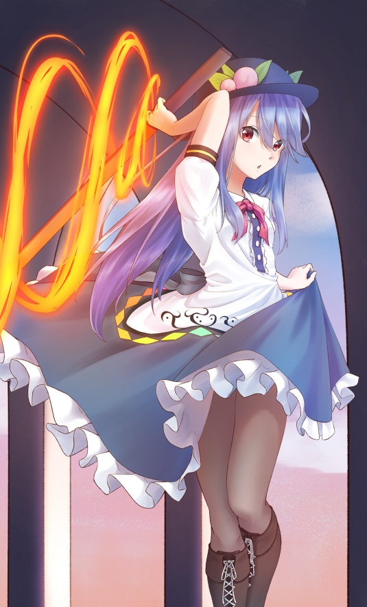 hinanawi tenshi (touhou) drawn by pita_(pitaani-223)