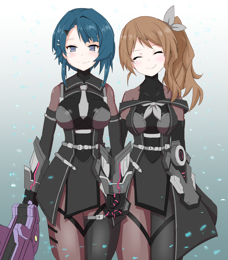 aizawa kazuha and iijima renka (assault lily) drawn by zetton_(zton1)