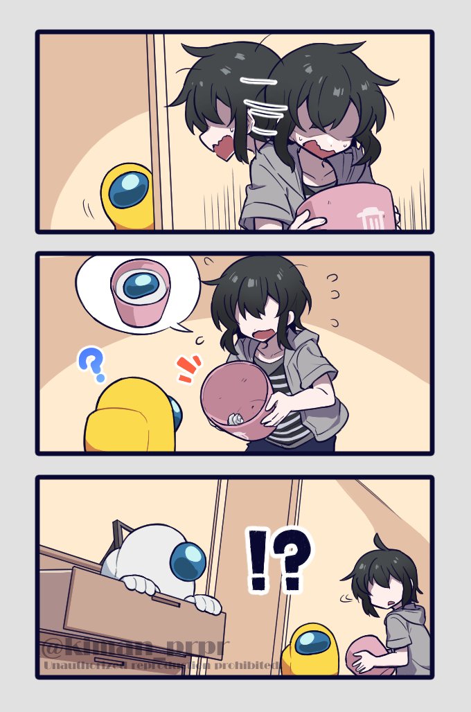 crewmate, yellow, white, impostor, and they (original and 1 more) drawn by kiman