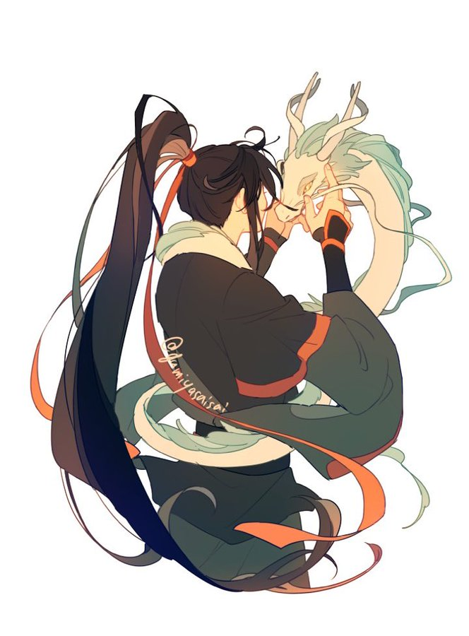 wei wuxian and lan wangji (modao zushi) drawn by gumiyasaisai