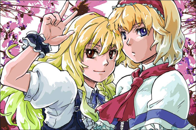 kirisame marisa and alice margatroid (touhou) drawn by hanadideru