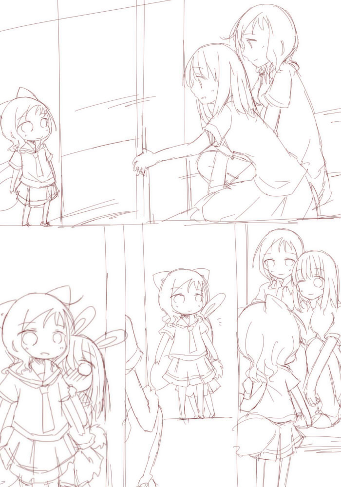 takei hisa and fukuji mihoko (saki) drawn by fud