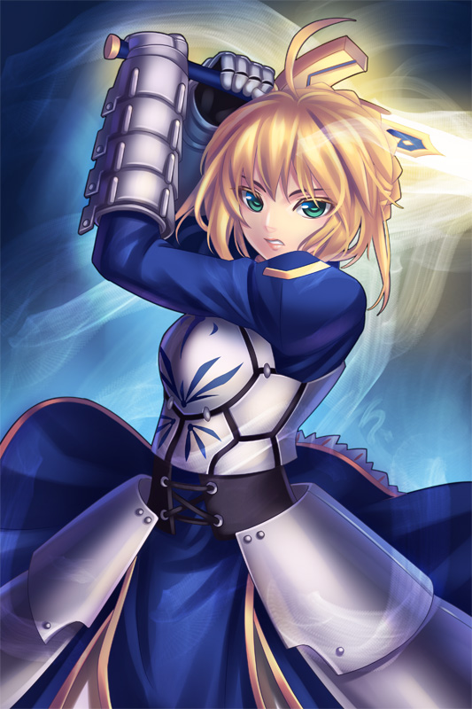 artoria pendragon and saber (fate and 1 more) drawn by kaizeru