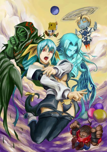 dizzy, necro, undine, faust, potemkin, and 1 more (guilty gear) drawn by starplunder