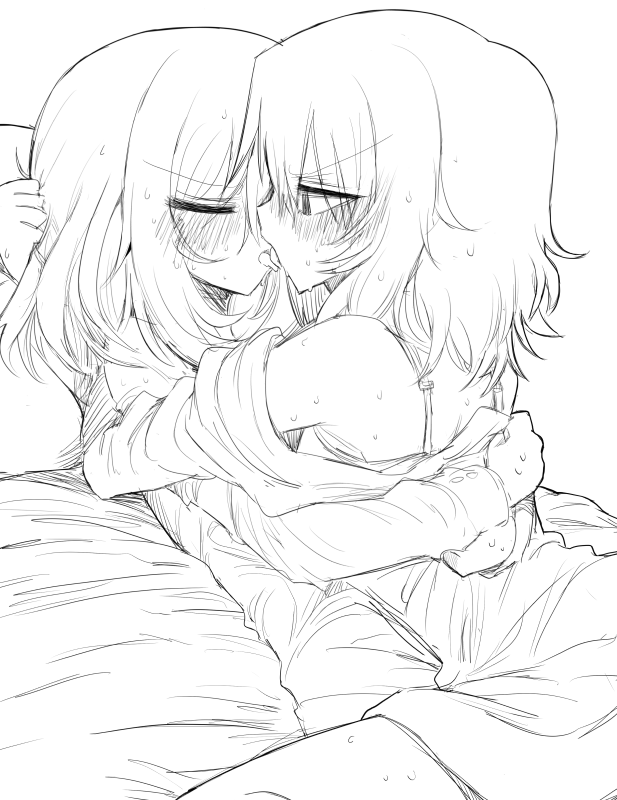 andou and oshida (girls und panzer) drawn by kyuusui_gakari
