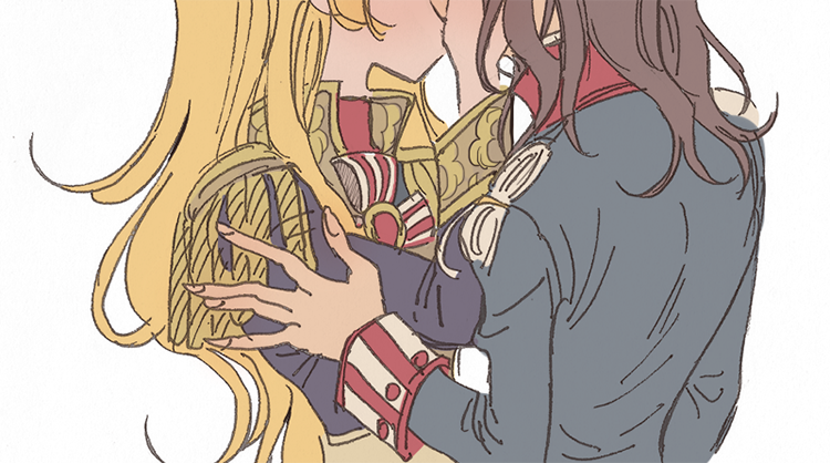 oscar francois de jarjayes and andre grandier (versailles no bara) drawn by meremero