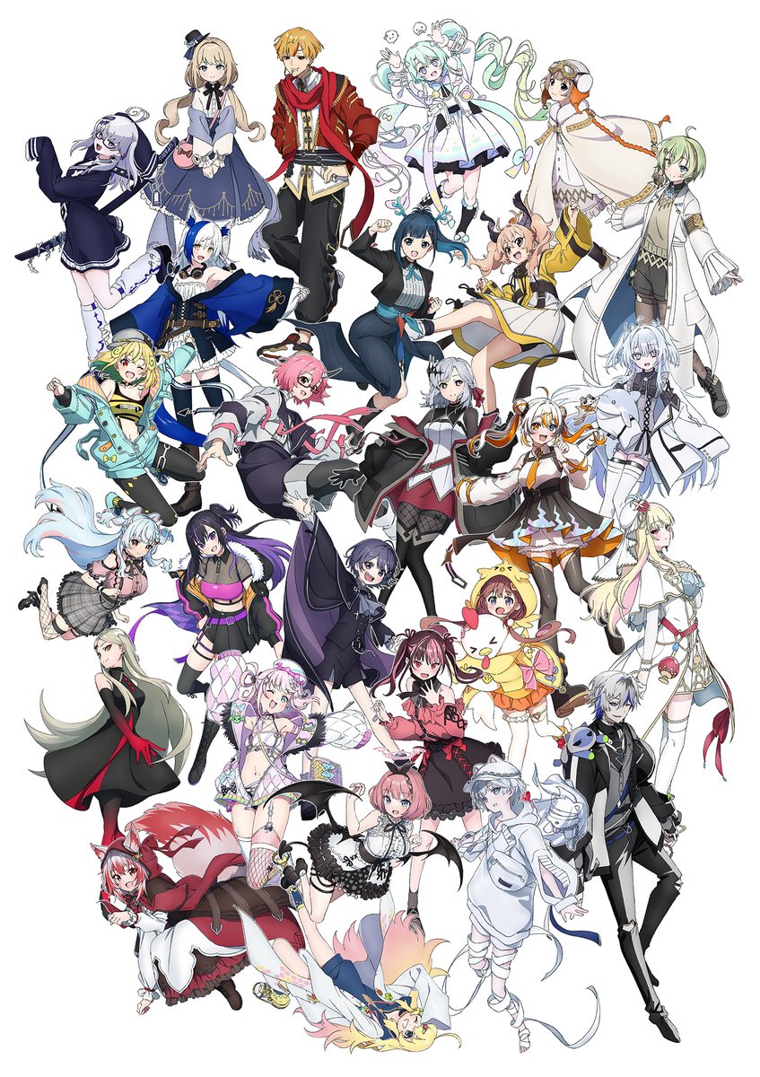 syusetu kohaku, aomiya yozuri, otokado ruki, kujou ringo, kagase uno, and 22 more (vee and 2 more) drawn by makicha_(sasurainopink)