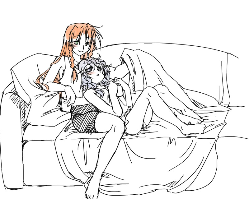 izayoi sakuya and hong meiling (touhou) drawn by sakura_(doors)