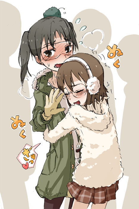 amasawa yuuko, okonogi yuuko, and mojo (dennou coil) drawn by sakasana_(kaisen_teikoku)