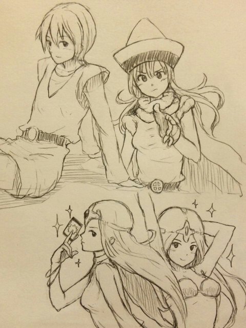 manya, alena, minea, and hero (dragon quest and 1 more) drawn by kami_musume