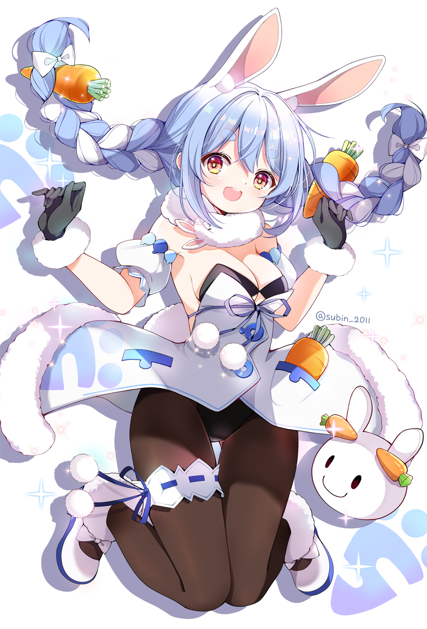 usada pekora, don-chan, and pekomon (hololive) drawn by subin_(subin_2011)