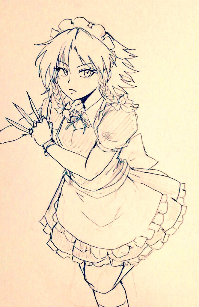 izayoi sakuya (touhou) drawn by d-m_(dii_emu)