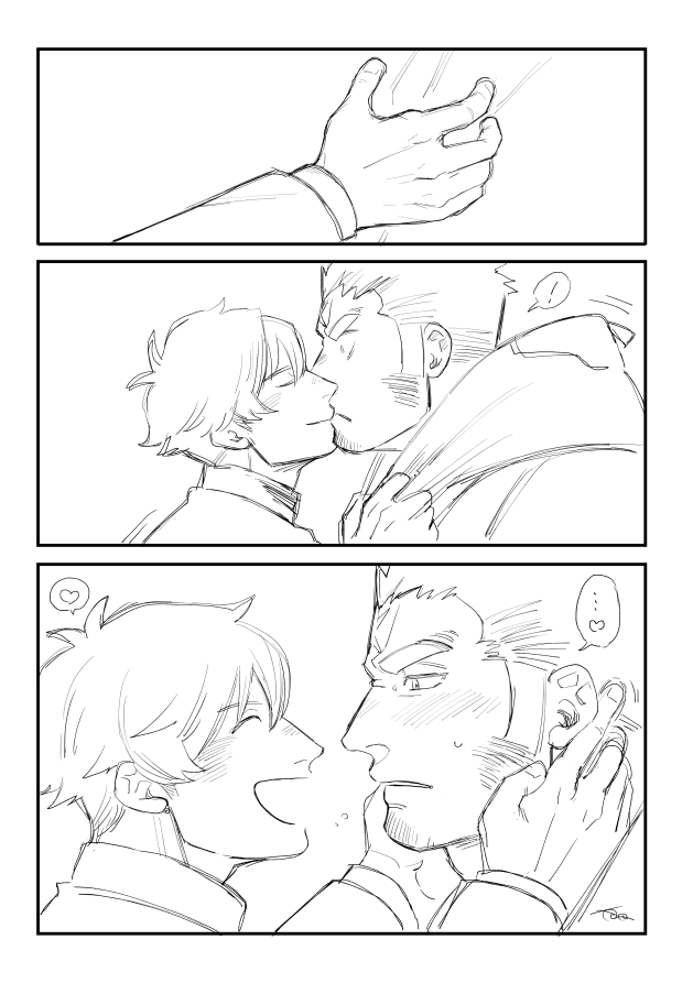 protagonist 4 and houzouin oniwaka (tokyo afterschool summoners) drawn by harada_(basashi)