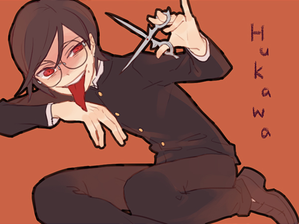 fukawa toko and genocider shou (danganronpa and 1 more) drawn by io_(sinking=carousel)
