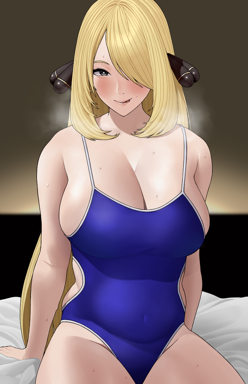 cynthia (pokemon and 1 more) drawn by rinrin_(user_tvcf4347)