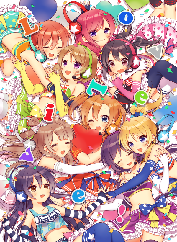 nishikino maki, tojo nozomi, sonoda umi, yazawa nico, ayase eli, and 4 more (love live! and 2 more) drawn by kuroki_(ma-na-tu)