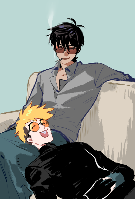 vash the stampede and nicholas d. wolfwood (trigun and 1 more) drawn by raine_(acke2445)