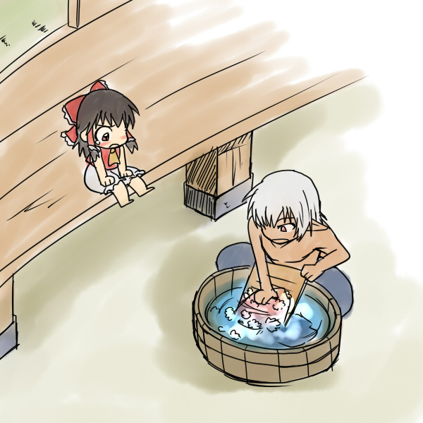 hakurei reimu and buront (touhou and 3 more) drawn by koraku_gekki